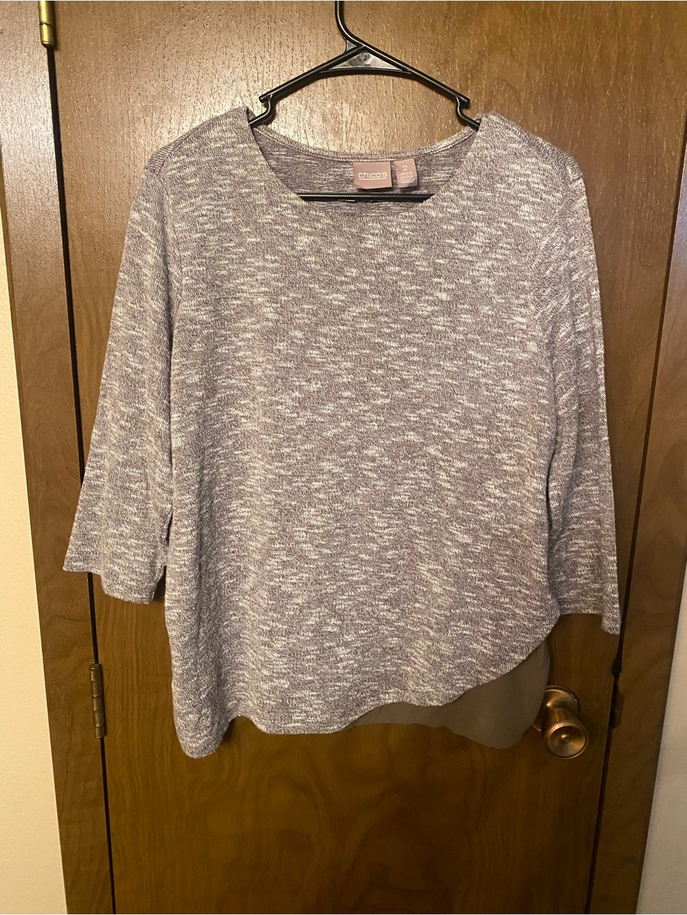 Chico's Heathered Gray Pullover Top
